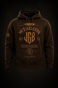 Aged Oak Hoodie. Bourbon Room Capsule 003 Manhattan. $85 preorder. Chocolate brown.