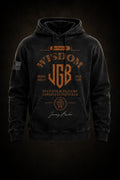 Whiskey Wash Hoodie. Bourbon Room Capsule 005 Whiskey Sour. $85 preorder. Distressed cool gray-blue acid wash.